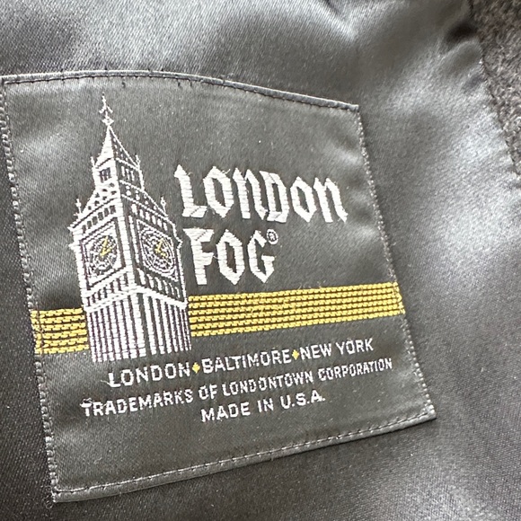 London fog Men's Classic Black woolOvercoat - Picture 3 of 4